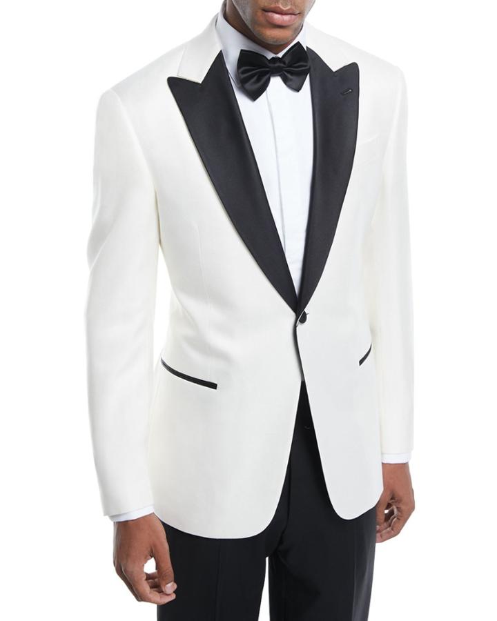 Satin-lapel Textured Dinner Jacket