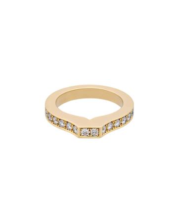 18k Yellow Gold Diamond 1-row Ring,