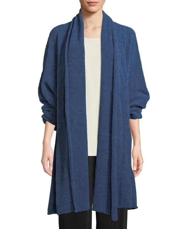 Scrunched Shawl-collar Wool-blend
