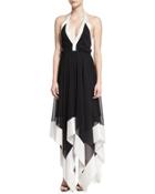 Ember Colorblock Chiffon Halter Dress