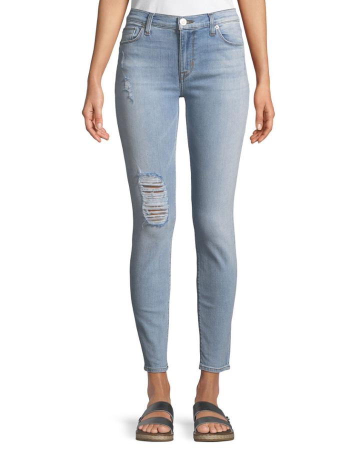 Natalie Tomboy Distressed Ankle Jeans