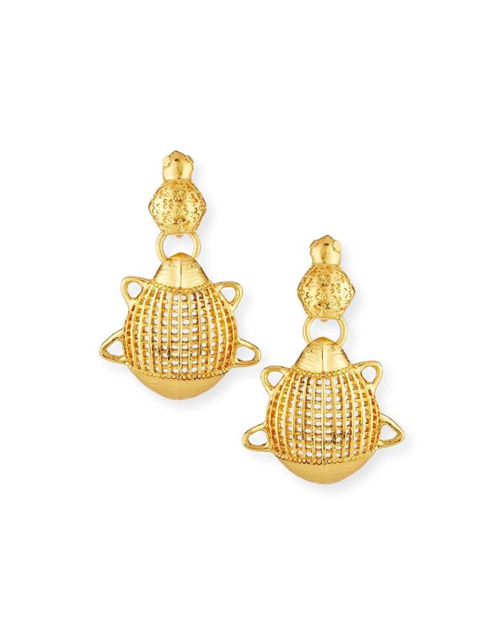 Small Scarab Clip-on Earrings