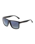 Men's Injected Propionate Square-frame Sunglasses, Black