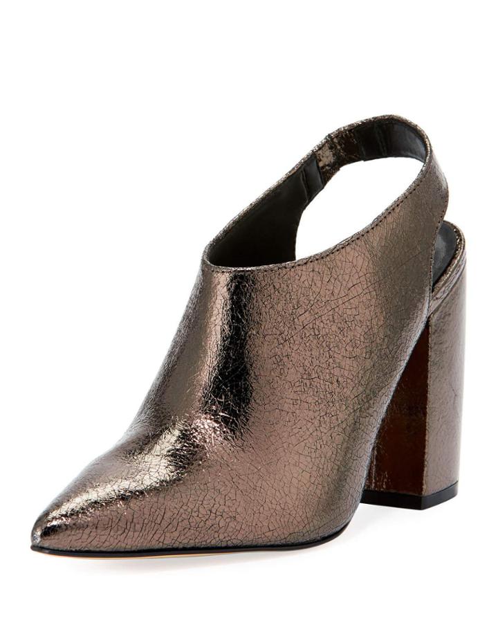 Lara Crackled Metallic Slingback Pumps