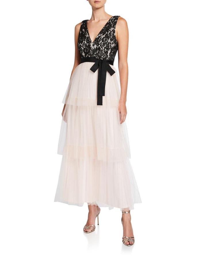 Sleeveless Tiered Tulle Dress With