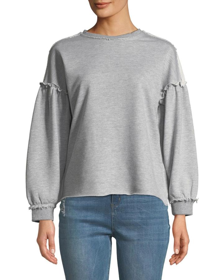 Distressed Ruffle French Terry Trim