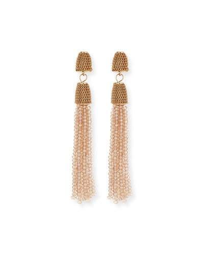 Chain & Bead Tassel Drop Earrings