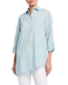Twist Button-down Chambray Top