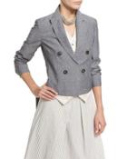 High-low Double-breasted Blazer W/vest