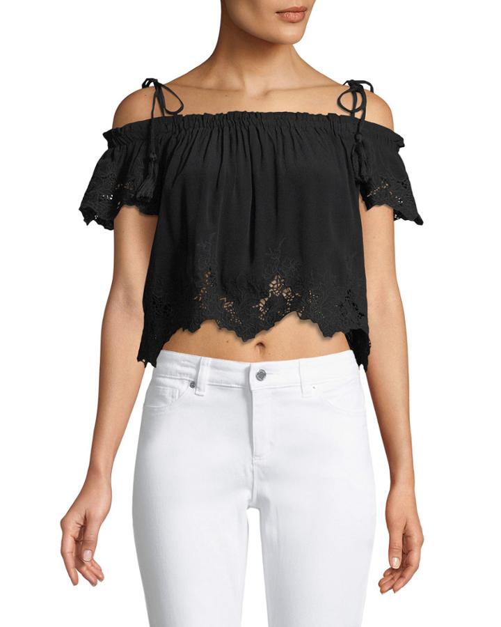 Nadia Tie-shoulder Crop Blouse