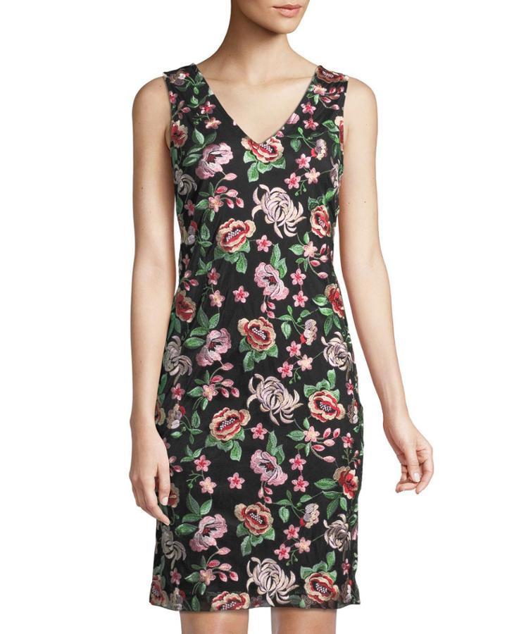 Floral-embroidered Mesh