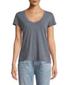 Faded V-neck Cotton Tee