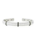 Narrow Pave Topaz & Spinel Triple Rondelle Bangle Bracelet