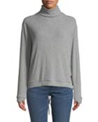 Catherine Ribbed Lace-up-back Turtleneck