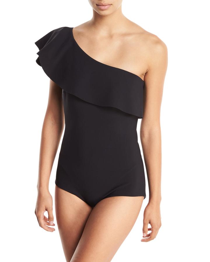 Eli One-shoulder Solid One-piece