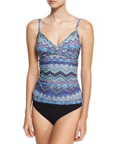 Skyline Wrap-front Tankini Swim Top,
