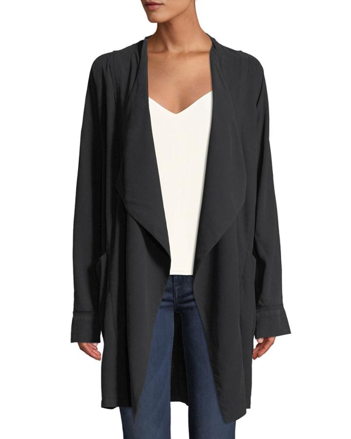 Go Over Silk Open-front Jacket