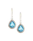 Rock Candy Teardrop Earrings In Swiss Blue Topaz With Diamonds,