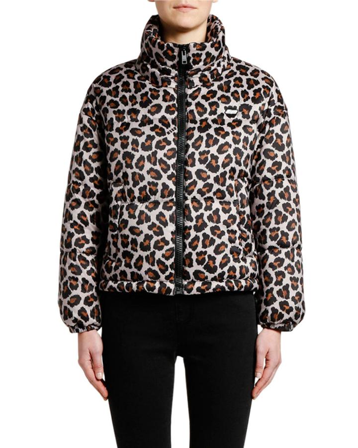 Leopard-print Puffer Jacket
