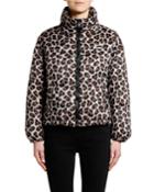 Leopard-print Puffer Jacket