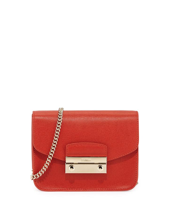Furla Julia Mini Leather Crossbody Bad, Maple (brown), Women's