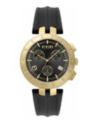 44mm Ip Gold Watch With Black Dial &