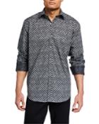 Men's Classic-fit Houndstooth Sport Shirt With Pocket