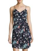 Faux-wrap Floral-print Dress