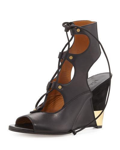 Leather Gladiator Wedge