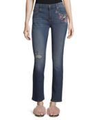 Audrey Embroidered Straight-leg Jeans