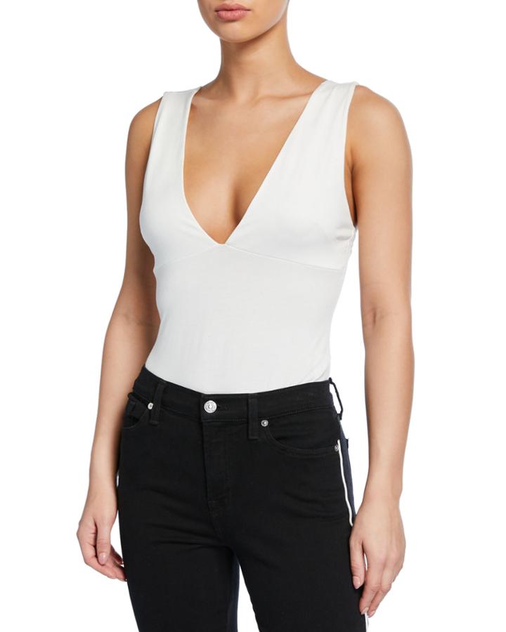 Plunging V-neck Sleeveless Bodysuit