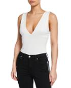 Plunging V-neck Sleeveless Bodysuit