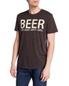 Men's Beer Cotton Crewneck T-shirt