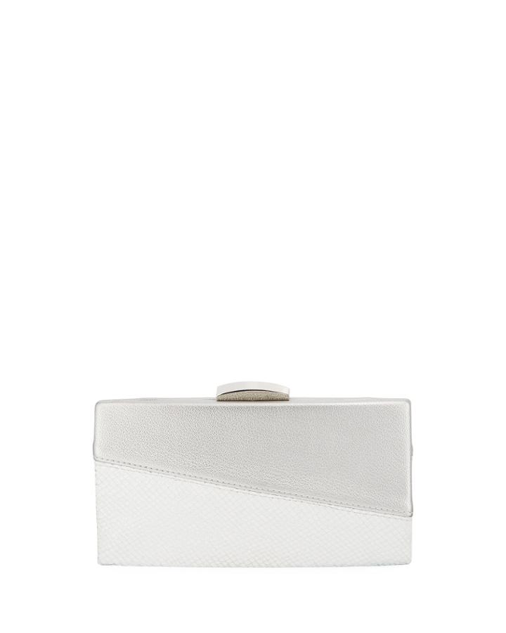 Two-tone Minaudiere Box Clutch Bag