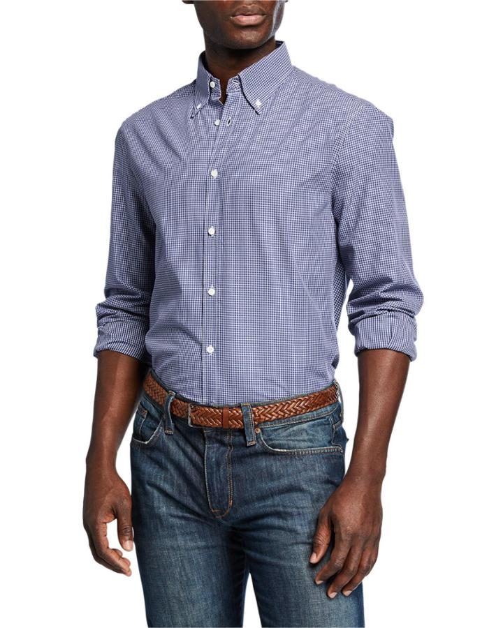 Men's Long-sleeve Mini-check