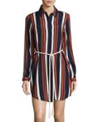 James Striped Rope-tie Shirtdress,