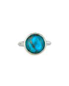 Rock Candy Medium Stone Knife Edge Ring In Bronze Turquoise