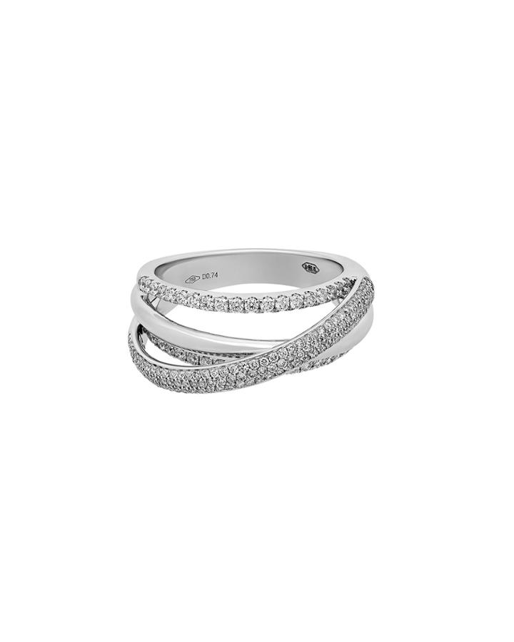 18k White Gold Multilayer Diamond Ring,