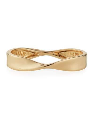 Twisted Hinged Bangle Bracelet, Golden