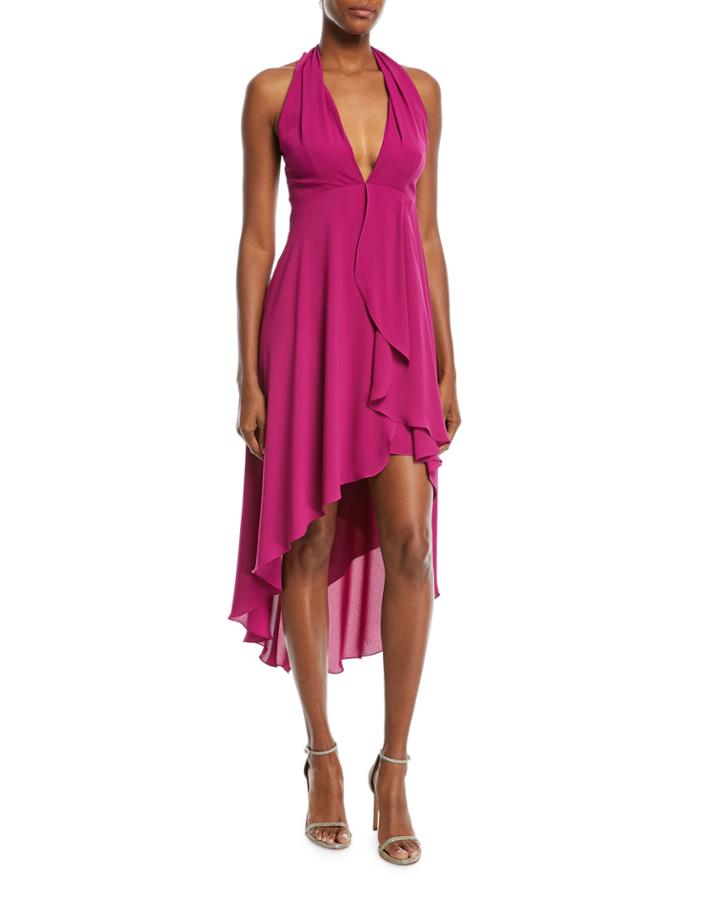 High-low Halter Cocktail Dress