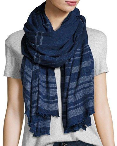 True Indigo Striped Wrap, Blue
