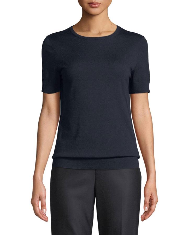 Crewneck Short-sleeve Wool