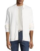 Cotton-gauze Zip-front Cardigan