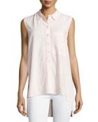 Darby Sleeveless High-low Blouse, Blossom