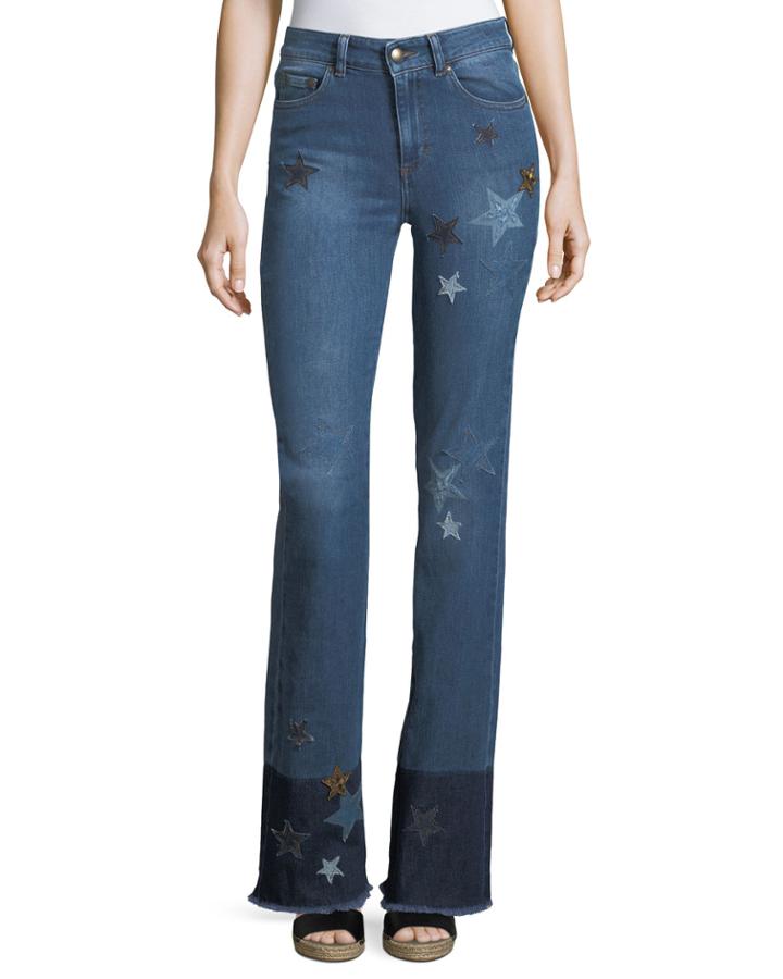 Stone-washed Stretch Denim Jeans W/