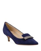Celia Suede Kitten-heel Pumps