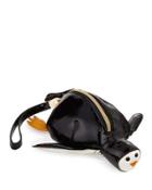 Penguin Faux-leather Wristlet, Black