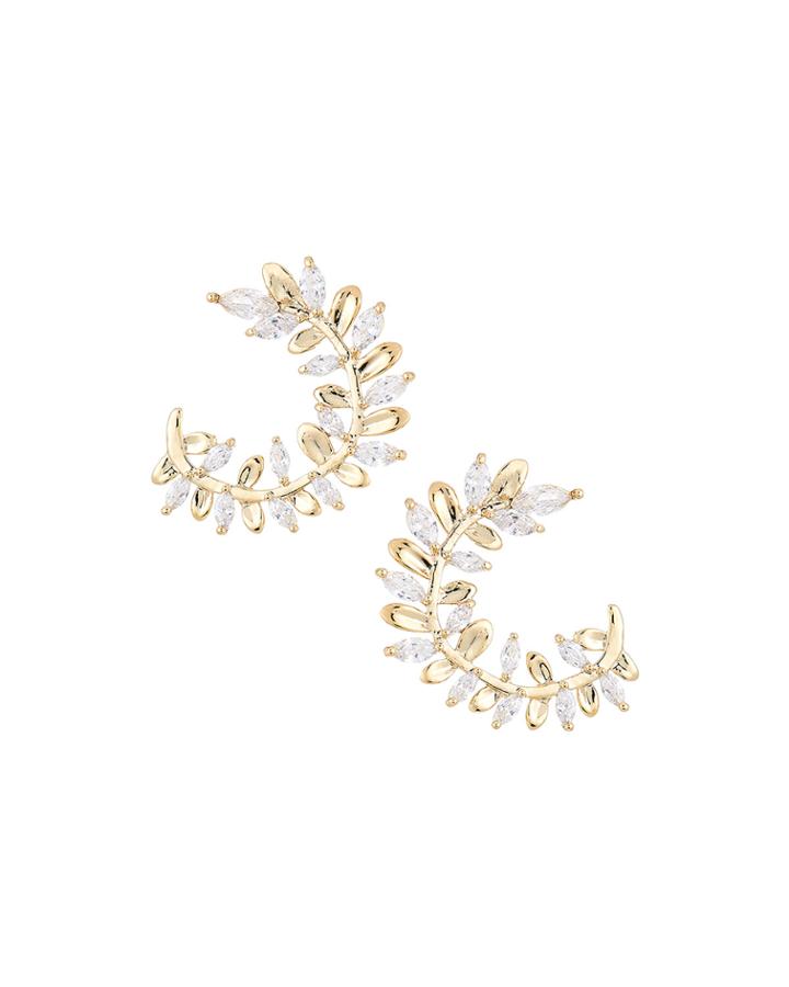 Vine Crystal Hoop Earrings