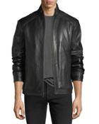 Lambskin Zip-up Bomber Jacket