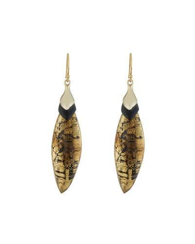 Two-tone Marquise Lucite&reg; Drop Earrings, Gold